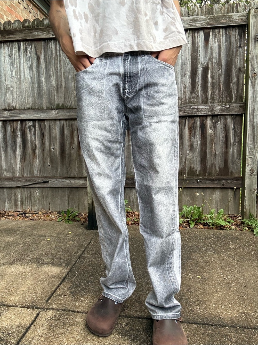 Calvin Klein Grey Faded 90s Straight Fit Vintage Acid Washed Denim Jeans
